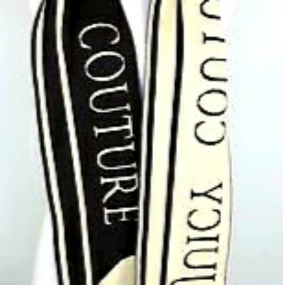 Juicy Couture Black and White Collegiate Logo Soft Wool Long S… - Picture 3 of 9